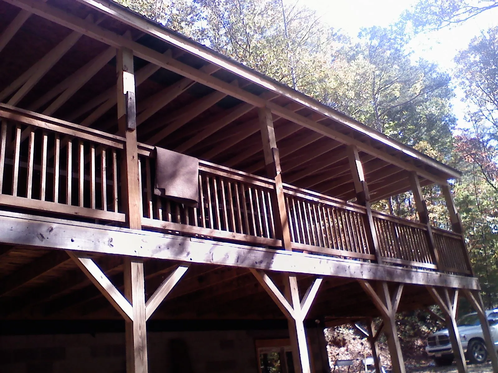 Timber framing under a new elevated porch and deck — Roof Leak Repair in Reedsville by Roofing Brothers